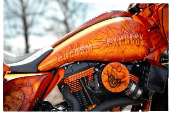 Harley-Davidson バイク タンク オレンジ DBC095 | Harley-Davidson Street Glide / Road Glide Cutting Edge
