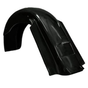 Black Harley-Davidson Game Changer Smooth Rear Fender, 4.5-inch width, model DBC003, for years 1993-2008.