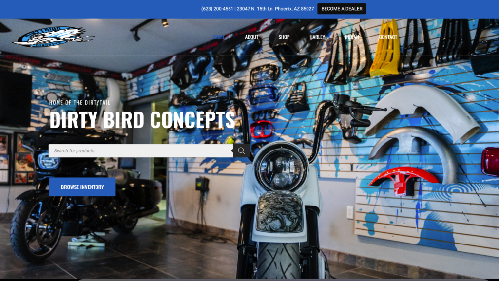 Harley and Indian Custom Motorcycle Parts Dirty Bird Concepts